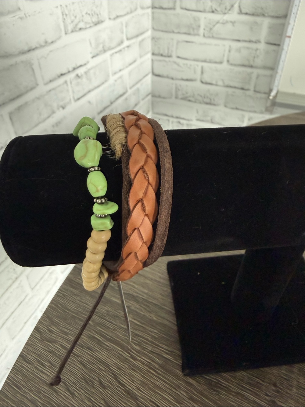 paparazzi Brown & Green Layered Boho Bracelet Set
